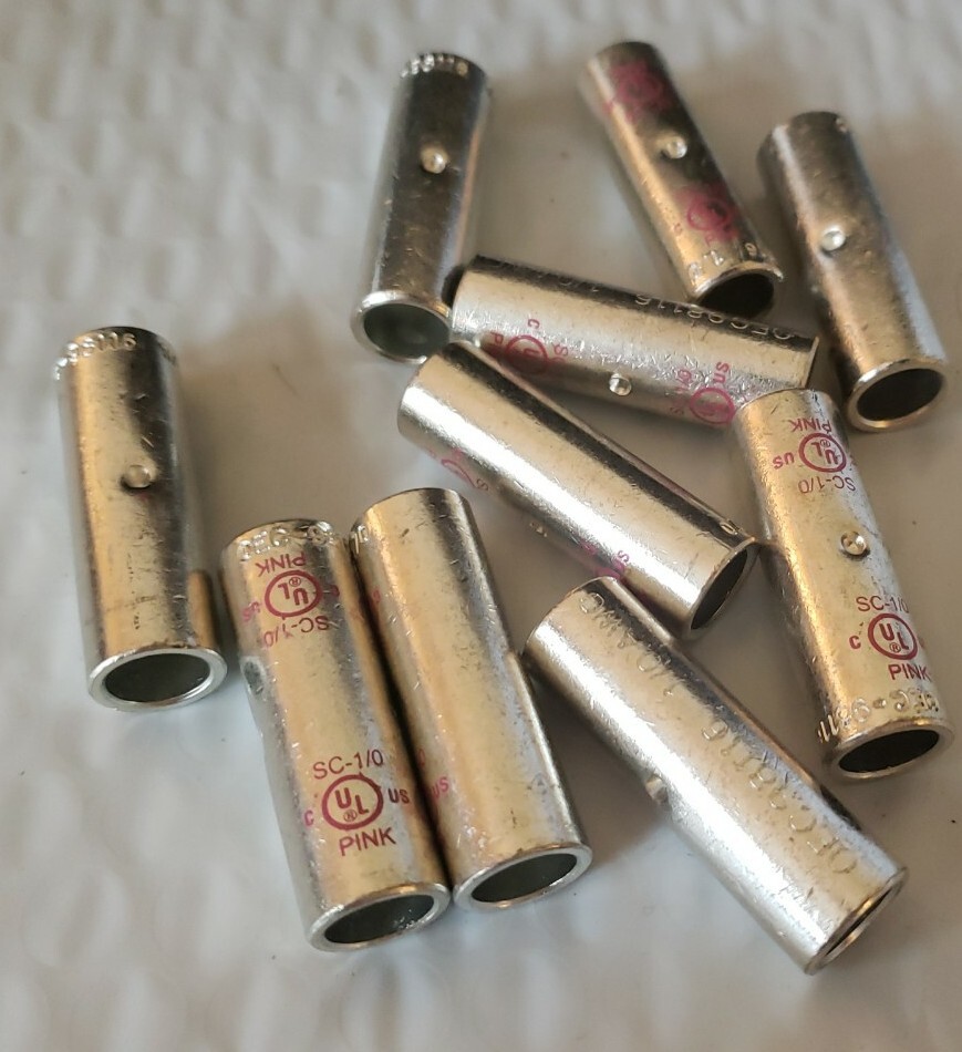 *Lot of 10* NSI SC-1/0 Pink Short Barrel Compression Splice – NEW