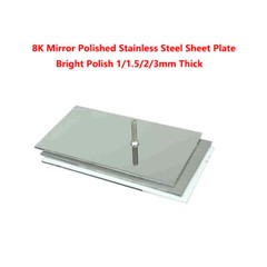 8K Mirror Polished Stainless Steel Sheet Plate Bright Polish 1/1.5/2/3mm Thick