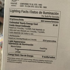 SYLVANIA LED BR30 FLOOD LIGHT 2700K 9W 120V