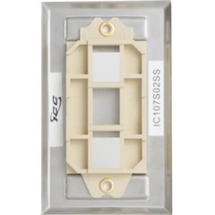 ICC IC107S02SS Stainless Steel Faceplate 2 Ports Single Gang