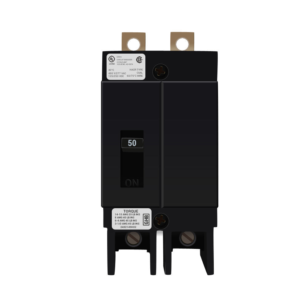 NIB – Eaton – GHB2050 – Two-Pole, 50A, Molded Case Circuit Breaker