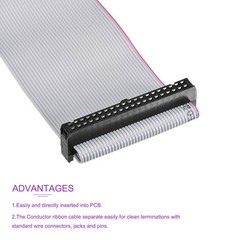 40Pins 30cm IDC Wire Flat Ribbon Cable FC to FC Jumper Wire for Computer LED DVD