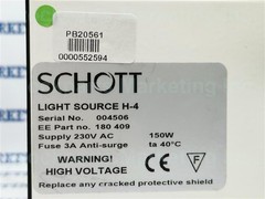 SCHOTT 180 409 Light Source Controller H-4 230V AC Fuse 3A 150W ta 40C