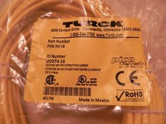 PKW 3M-18 TURCK M8; PICOFAST, FEMALE CONNECTOR, RIGHT ANGLE, NICKEL PLATED BRASS
