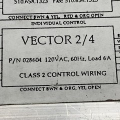 Allied Healthcare 028604 Vector 2/4 Contact Switch Wiring Control 120V