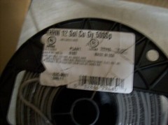 NEW Spool of Electric Wire – 12 Guage Solid 500′ Gray