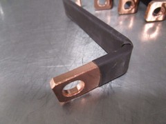 NEW Lot of 5 Copper Z SHAPED BUS BARS 5″ x 2″ x 1″ Black