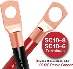 8 Gauge Wire (50ft Each – Red/Black) Copper Clad Aluminum CCA 8 Gauge, 100FT