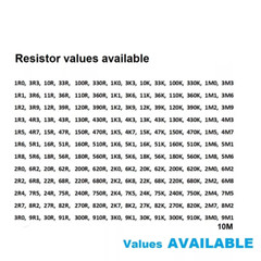 ‌2W 5% Metal Film Resistors 5PCS 1Ω-1MΩ Full Range Kit for Electronics‌