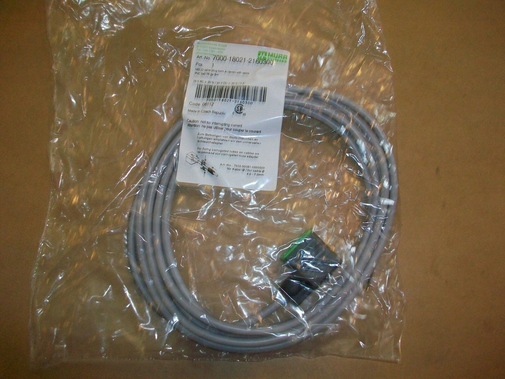 NEW MURR ELETRONIC 7000-18021-2160300 MSUD VALVE PLUG CONNECTOR CABLE 3 METER