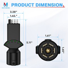 Truck Trailer 7 Blade 4 Pin Vehicle Plug Tester Wire Light Brake Towing Fuse LED