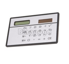 8 Digits Mini Ultra Thin Slim Credit Card Solar Power Pocket Calculator Travel