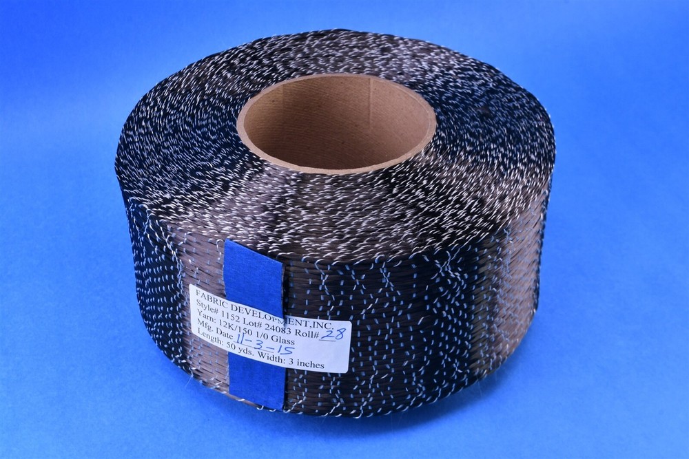 50 Yards Kordsa 12K Carbon Fiber Weave Uni-Thread 12K/150 1/0 Glass 3″ Wide