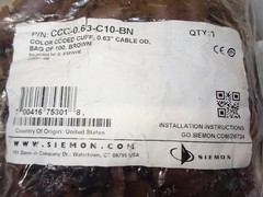 6 mixed bags Siemon CCC-0.63-C10-OR Color Coded Cuff, Bag of 100, Orange