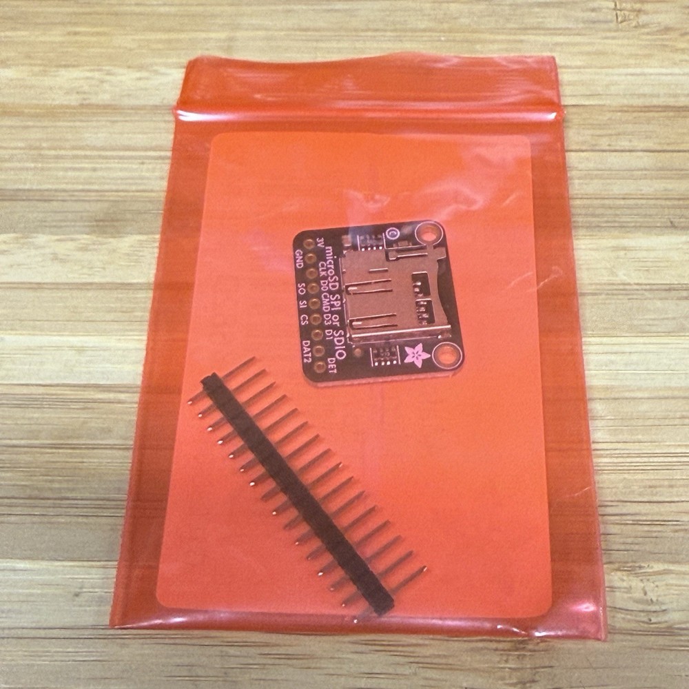Adafruit Micro SD SPI/SDIO Breakout Board 3V ONLY for Raspberry Pi + Header