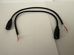 2x DC Power Jack Plug Female Pigtail 5.5mm x 2.1mm /12 in for LED Strip Lt 24AWG