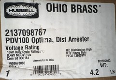 OHIO BRASS 2137098787 PDV-100 Optima, Distribution Arrester, 10kV duty cycle