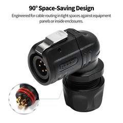 LP12 5 Pin Right Angle IP68 Waterproof Connector Aviation Electrical Plug