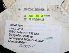 VISHAY 1000x SMD Resistor 100kΩ CRCW1206 RT1 100000 Ohm Model 03026748.01