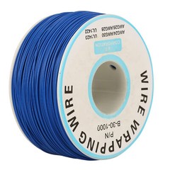 1Roll Wire Wrapping Single Copper Wire Strand 30AWG Cable 0.25mm Core Dia. Blue