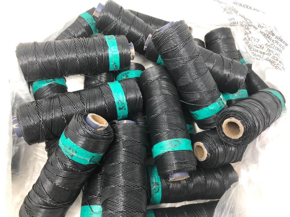LOT OF 23 – EY Technologies Lacing Braiding Cord Black Nylon Wax Spool String