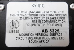 LOT OF 2 CBI QY-1(13) CIRCUIT BREAKER 0.5A 80V 10KA CURVE U2