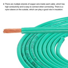 24.6 Feet 14 AWG Gauge THHN Stranded Green Copper Building Wire 600V