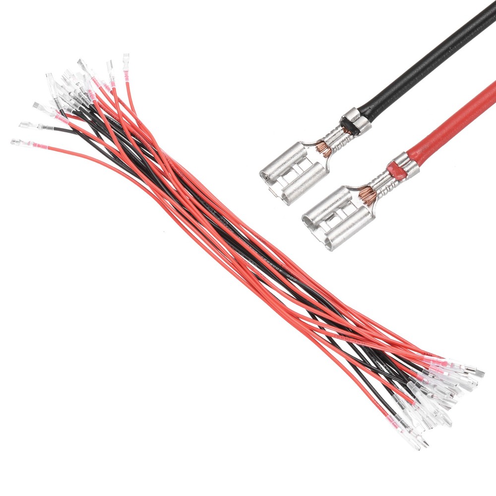 20Pcs Female Spade Crimp Terminal 2.8mm 30cm Wires