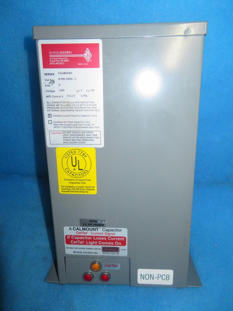 NOS Myron Zucker KIM43006-3 3PH 480V 60HZ Power Factor Correction Capacitor +…