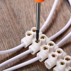 White Terminal Blocks 12 Position Terminal Strip Dual Row Screw Terminals