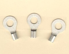 25 Non-Insulated RING Terminal Connectors #12-10 Wire Gauge AWG 1/4″ Stud USA