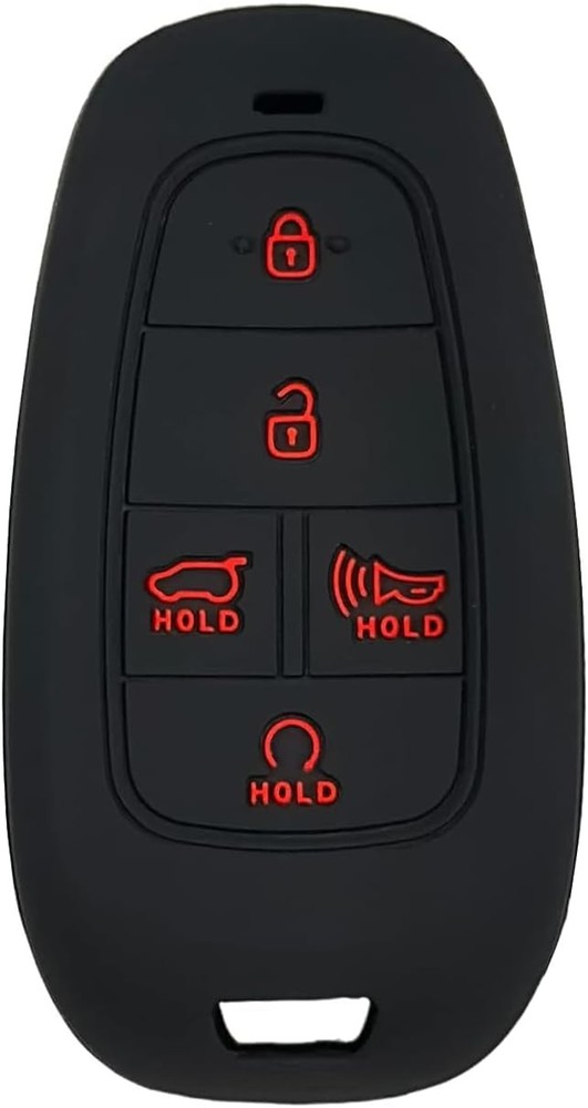Silicone Key Fob Cover Case Protector for 2021 2022 2023 5-Button Remote, Black