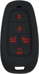Silicone Key Fob Cover Case Protector for 2021 2022 2023 5-Button Remote, Black
