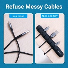 Cable Holder Clips Cable Management Cord Organizer Silicone USB Charging Cable
