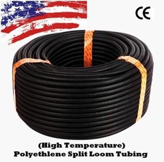 5 Ft 3/4″ Split Wire Loom Conduit Polyethylene Tubing Black Color Sleeve Tube US