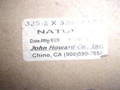 JOHN HOWARD COMPANY 325-2 X 3000 ST. (NATURAL COLOR) NYLON Solid Braid Cord