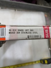 Maxco #60 304 Stainless Steel Riveted Roller Chain 10 FT Box ANSI 60SS 3/4 In