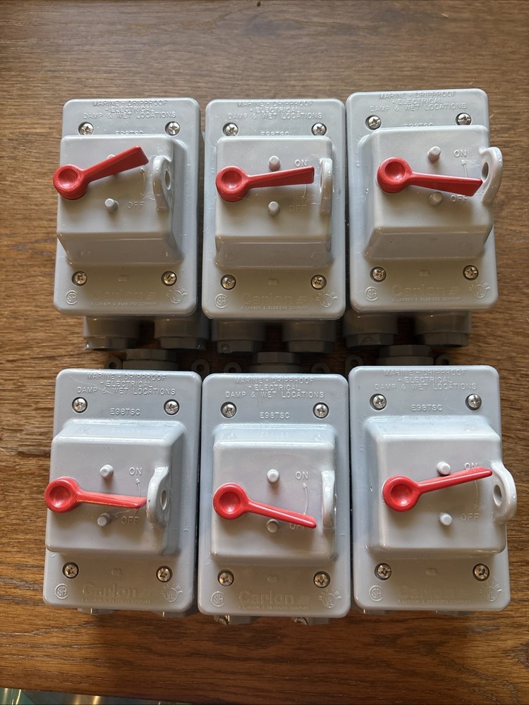 Carlon E98TSC Drip proof Damp Wet Locations On Off Electrical Box Lot Of 6 New