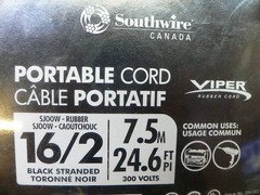 Southwire Sjoow 300V 7.5M 24.6Ft 16/2 Portable Cord