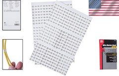 Durable Self-Adhesive Wire Markers, Numbers 46-90, Compact Booklet, 10 Sheets