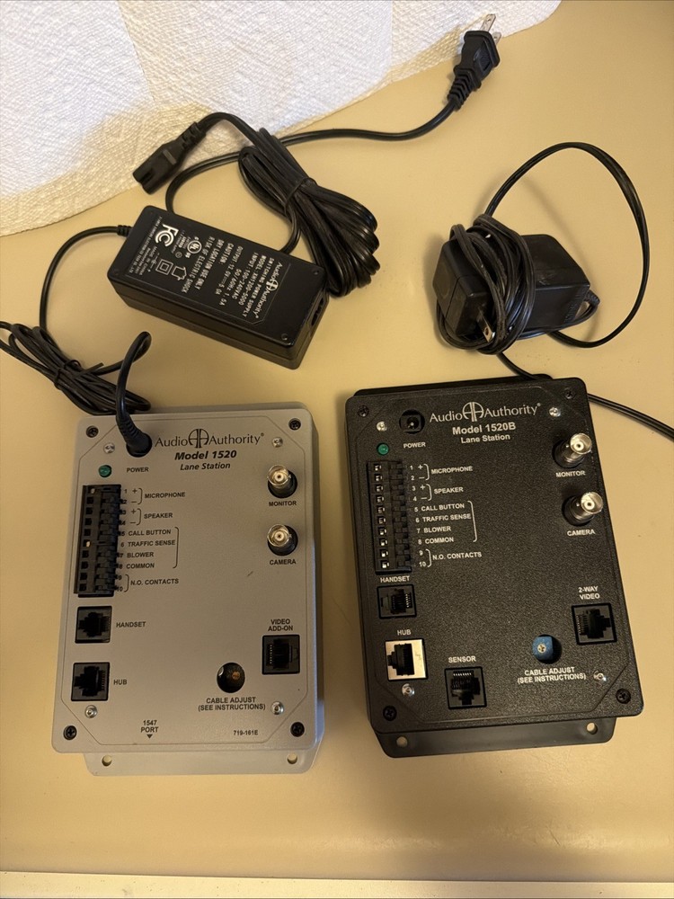 2 Ct AUDIO AUTHORITY 1520 / 1520B Lane Station With Power Supply