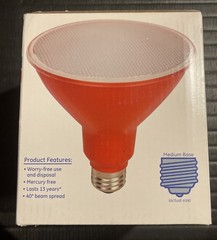 LED Floodlight, 100 Lumens, Medium Base, PAR38, Red, 6 Watt – 93100880