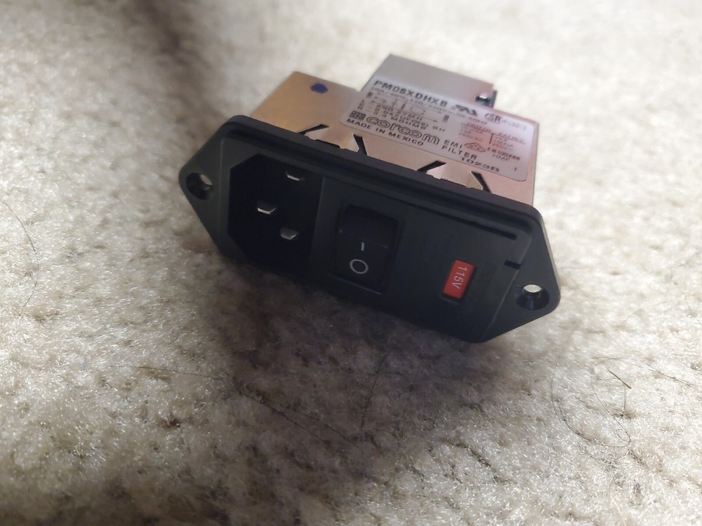TE Connectivity pm0sxdhxb AC Line Power Inlet emi Filter switch 120v 250v 1023r