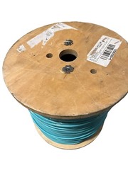 NEW Fiber Optic Cable Turq. Blue 1000 foot Spool Reel of 12 Fiber w/ Aramid Yarn