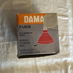 Damar 23357C 90PAR38QFL/RED 90W PAR38 Halogen Flood 33* Beam NEW OLD STOCK