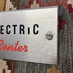 General Electric MCC Motor Control Center MCM Mid Century Signage Sign Aluminum