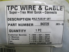 TPC 84372E Cordset Male 8P 12′