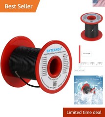 22 Gauge Silicone Wire Spool 100 ft Black Flexible 22 AWG Stranded Tinned Cop…