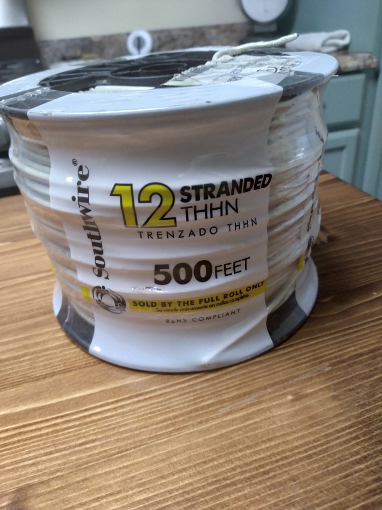 Southwire Solid CU THHN Wire 500 Ft. – White