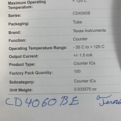 Texas Instruments CD4060BE 16 PIN Counter IC 100 Pcs PCB Electronic Divider#1123